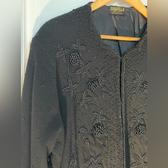 Women’s Lambswool Black Beaded Sweater from Isabella - Picture 5 of 16